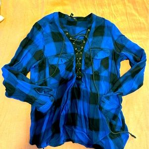 Express Lace Up Flannel - Size XS
